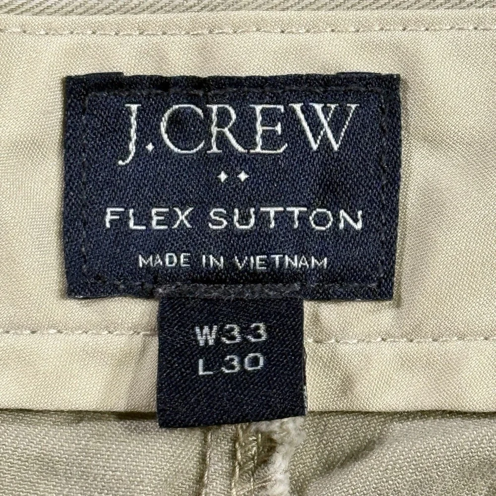 J Crew Chino Pants Mens‎ Size 33x30 Khaki Flex Sutton Stretch Casual Classic